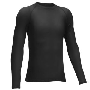 telaleo 1 pack boys' girls' compression shirts youth long sleeve undershirt sports performance moisture wicking baselayer black xl