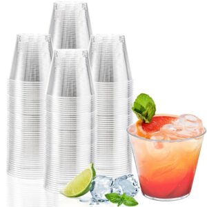 tebery 200 pack small clear plastic tumblers cups, 5oz hard disposable cups bulk plastic party punch cups