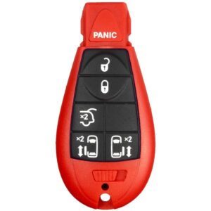 1 new red keyless entry 6 buttons remote start car key fob fobik shell / case m3n5wy783x, iyzc01c for town country volkswagen routan dodge grand caravan - (no electronics or chip inside)