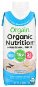 orgain, nutri shake vegan sweet vanilla bean organic, 11 fl oz