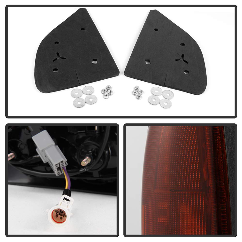 ACANII - Telescoping LED Signal+Power+Heat Towing Mirrors For PAIR(2) 1999-2007 Ford F250~F550 SUPERDUTY 00-05 Excursion