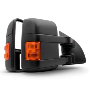 acanii - telescoping power heat led signal towing side mirrors left+right for 99-07 ford f250 f350 f450 f550 super duty