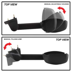 ACANII - For 2003-2017 GMC Savana Van/Chevy Chevrolet Express Manual Fold Towing Mirror Replacement - Left Driver Side