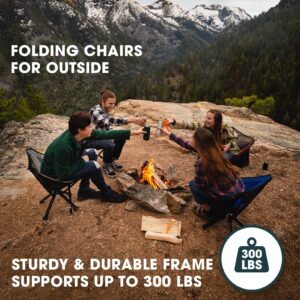 CLIQ Portable Chair Camping Chairs - A Small Collapsible Portable Chair That Goes Every Where Outdoors. Compact Folding Chair for Adults That Sets Up in 5 Seconds | Camping Chair Supports 300 Lbs