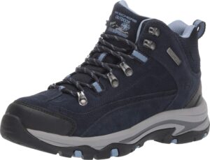 skechers womens hiker hiking boot, navy/grey, 7 us