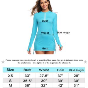 HISKYWIN Women's Long Sleeve UV Sun Protection Rash Guard Side Adjustable Wetsuit Swimsuit Top HF805-Black-M