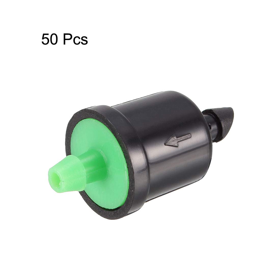 uxcell Pressure Compensating Dripper 8GPH 30L/H Emitter for Garden Lawn Drip Irrigation with Barbed Hose Connector Plastic Grey 50pcs