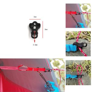 BSGB 43PCS Aluminum Alloy Fish Bone Anchor Deck Plank Board Tent Stakes D Carabiner Wind Rope Buckle 3 Hole Guyline Adjuster Tent Cord Rope Tensioner Alligator Camping Tent Awning Tarp (Red, Normal)