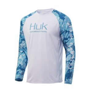 huk men's kryptek double header vented long sleeve shirt | long sleeve performance fishing shirt with +30 upf sun protection, kryptek obskura shallows, 2x-large