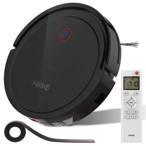 hikins robotic vacuum cleaner 1800pa powerful 4400mah 120mins long lasting, intelligent algorithm control anti-collision and drop sensor protection automatic charging robot vacuum for all floors