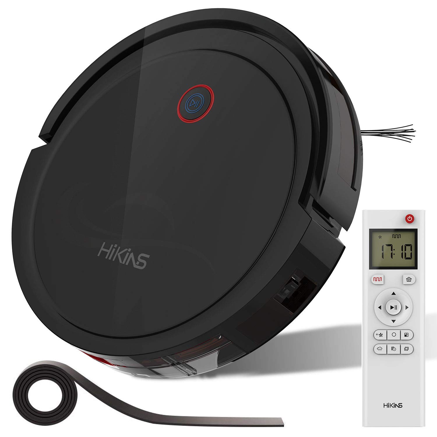 HiKiNS Robotic Vacuum Cleaner 1800Pa Powerful 4400MAH 120mins Long Lasting, Intelligent Algorithm Control Anti-Collision and Drop Sensor Protection Automatic Charging Robot Vacuum for All Floors