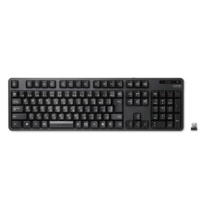 elecom japanese layout usb 2.4ghz wireless basic keyboard for computer and laptop, 109 keys, full-size with numeric keypad, quiet and compact, foldable stand, windows mac (tk-fdm106tbk)