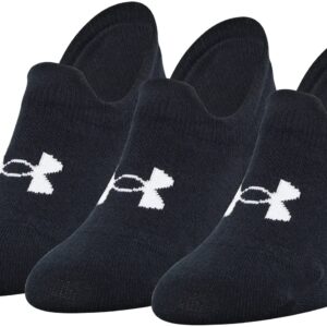 Under Armour Adult Essential Ultra Low Tab Socks, Multipairs , Black (3-Pairs) , Large