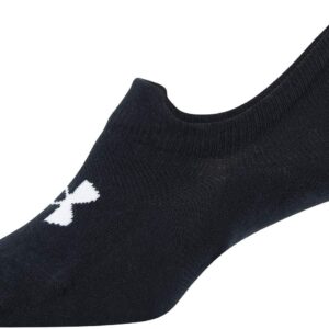 Under Armour Adult Essential Ultra Low Tab Socks, Multipairs , Black (3-Pairs) , Large