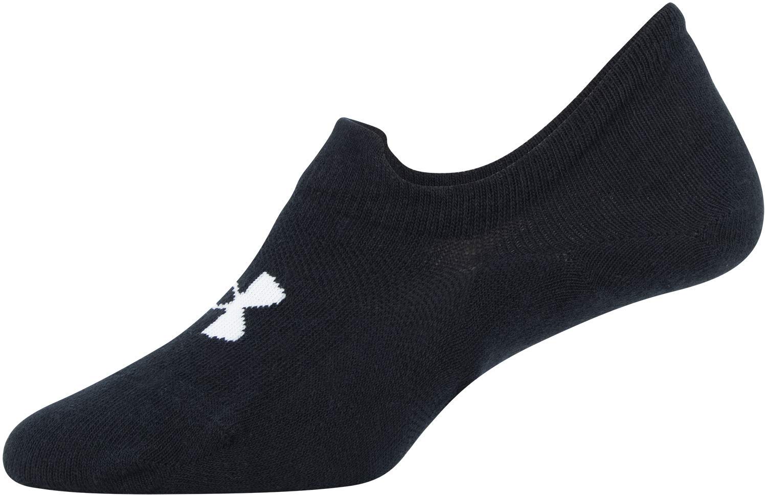 Under Armour Adult Essential Ultra Low Tab Socks, Multipairs , Black (3-Pairs) , Large