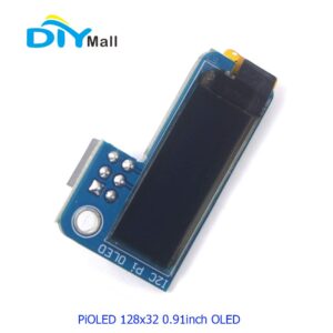 DIYmall PiOLED 0.91inch I2C 128X32 SSD1306 OLED Display Module for Raspberry Pi (White x 1pc)