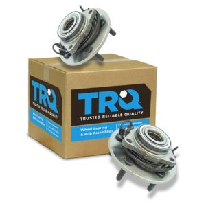 trq front wheel bearing & hub assembly set of 2 pair for 2012-2017 ram 1500 4 wheel drive pickup truck