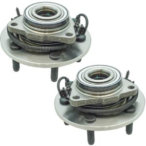 TRQ Front Wheel Bearing & Hub Assembly Set of 2 Pair for 2012-2017 Ram 1500 4 Wheel Drive Pickup Truck