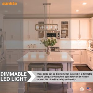 Sunlite 41380-SU LED Torpedo Tip B11 Chandelier Light Bulb, 7 Watts (60W Equivalent), 500 Lumens, Medium Base (E26), Dimmable, 27K - Warm White, 6 Pack, Frost