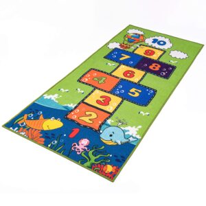 Booooom Jackson Hopscotch Kid Rug 31''x70'' Kids 、Preschool Rugs for3, 4, 5, 6, and 7 Year Olds,Kids Rugs for Classrroom and Bedroom