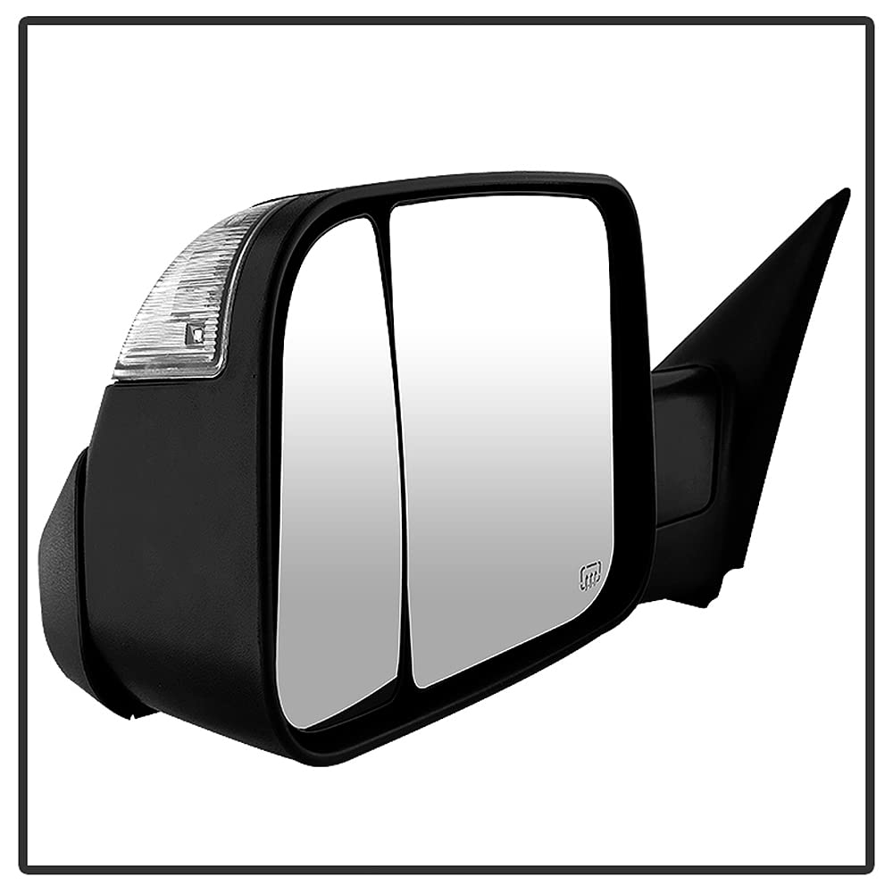 ACANII - Telescoping Power Heat SMOKE LED Signal Towing Mirrors Passenger+Driver For Left+Right 2009-2012 Dodge Ram 1500