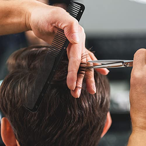 6 Pieces Carbon Fine Cutting Comb Carbon Fiber Salon Hairdressing Comb Hairdressing Comb Heat Resistant Barber Comb (6 Pieces, Black)