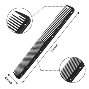 6 Pieces Carbon Fine Cutting Comb Carbon Fiber Salon Hairdressing Comb Hairdressing Comb Heat Resistant Barber Comb (6 Pieces, Black)