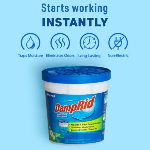 DampRid Refillable Moisture Absorber, 10.5 oz. Cups, 4 Pack, Fresh Scent, Traps Moisture for Fresher, Cleaner Air, No Electricity Required, Lasts Up To 60 Days