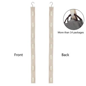 Relavel Hanging Purse Organizer Handbag Rack for Closet Storage Holder for Purses Handbags with Hook (1 Pack Beige)