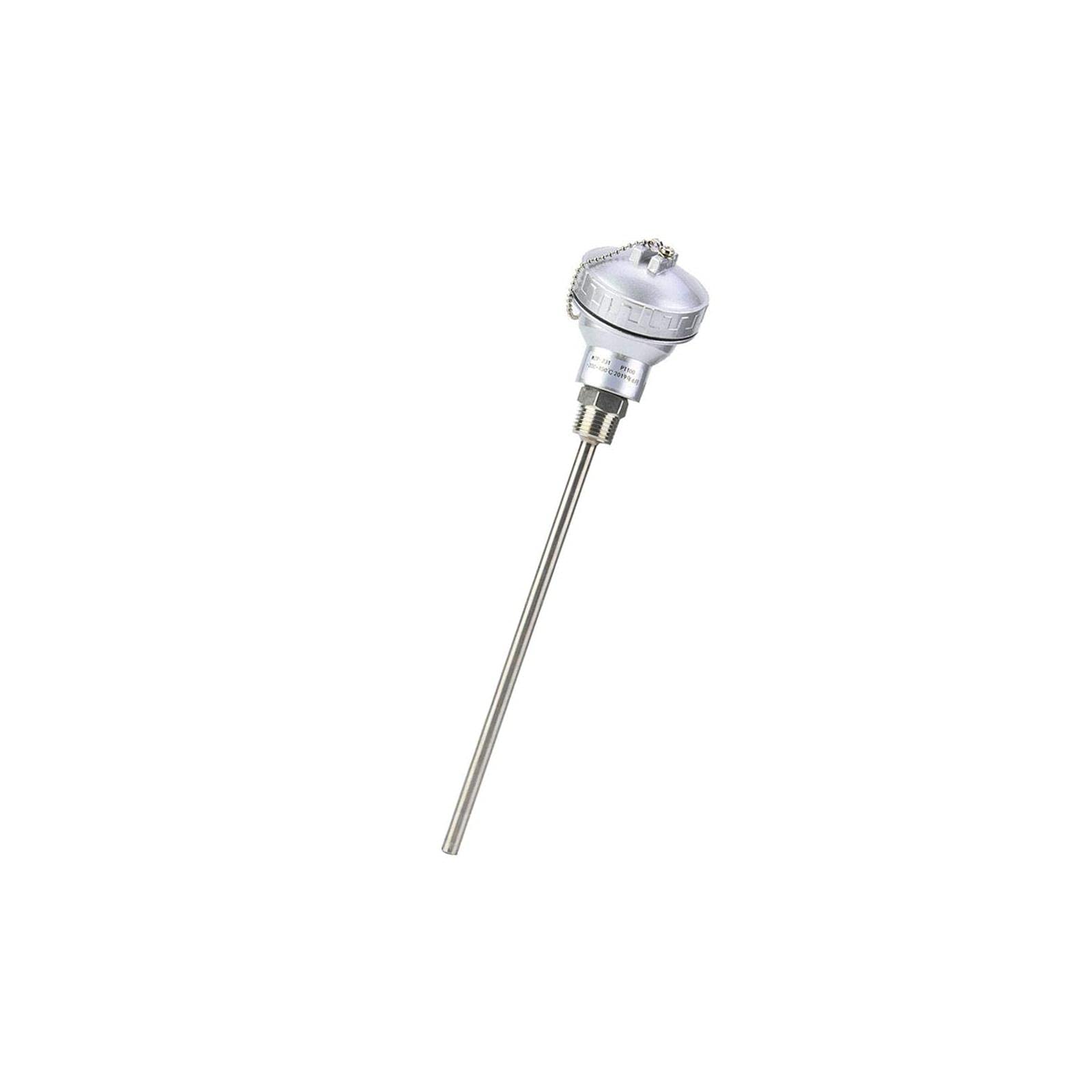 Nitrip RTD PT100 Temperature Sensor Probe 1/2" 201 Stainless Steel NPT Thread Thermocouple Terminal Head(200mm)