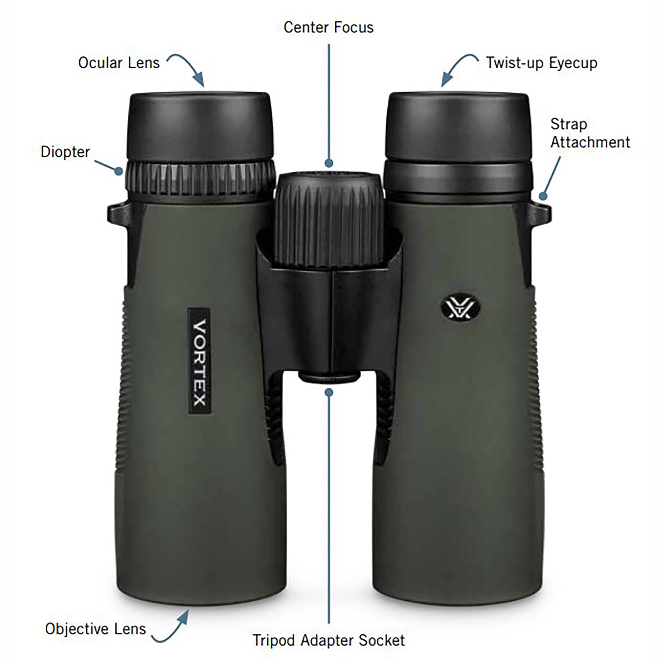 Vortex Optics Diamondback HD 8x42 Binoculars - HD Optical System, Non-slip Grip, Waterproof, Fogproof, Shockproof, Included GlassPak - Unlimited, Unconditional Warranty