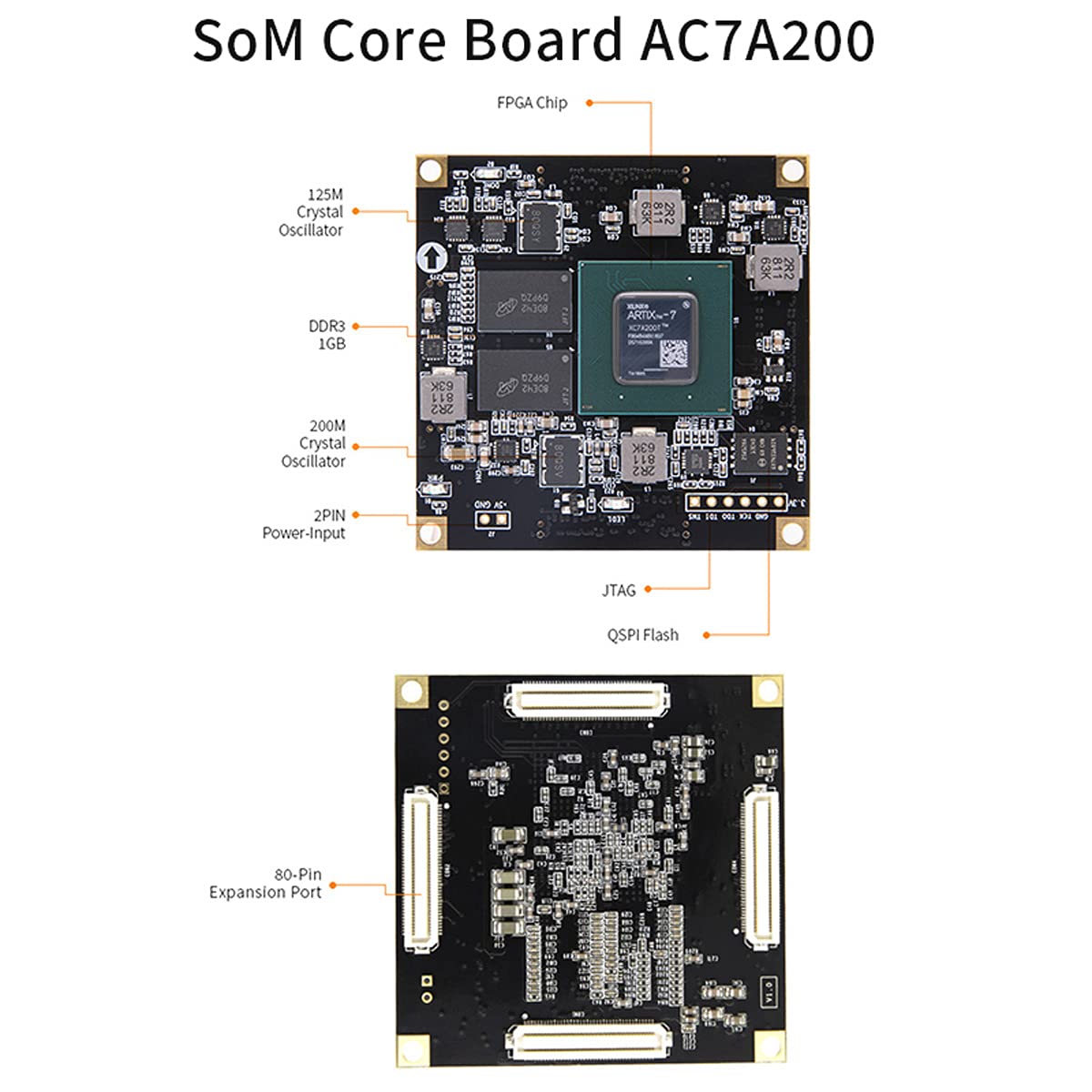 ALINX AX7A200: Artix-7 XC7A200T (FPGA Development Board + USB Downloader)