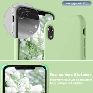 Vooii iPhone XR Case, Soft Liquid Silicone Protective Cover with Microfiber Lining, Matcha