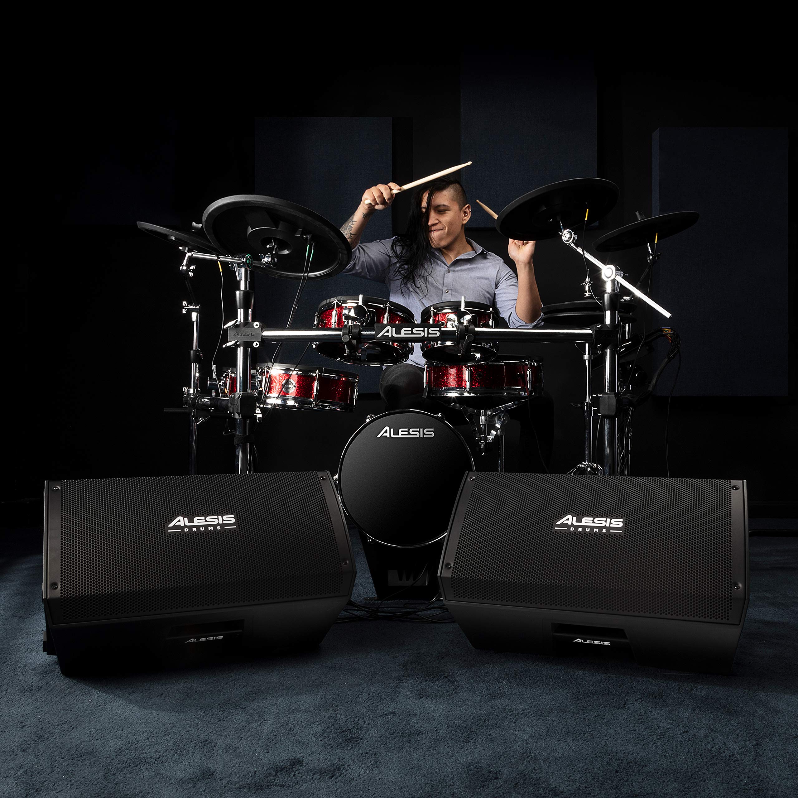 Alesis Strike Amp 12 - 12-Inch 2000-Watt Portable Drum Amplifier Speaker for Electric Drums with High-Frequency Compression Driver and Contour EQ