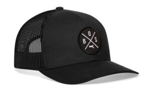 haka boston hat – bos trucker hat for men & women, adjustable baseball cap, mesh snapback, outdoor golf hat - black