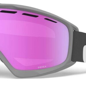 Giro Index OTG Adult Snow Goggles - Titanium Wordmark Strap with Vivid Pink Lens (2021)