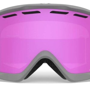 Giro Index OTG Adult Snow Goggles - Titanium Wordmark Strap with Vivid Pink Lens (2021)