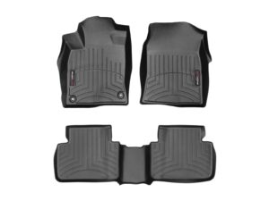 weathertech custom fit floorliners for honda civic si, civic type r, civic - 1st & 2nd row (44884-1-2), black
