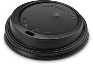 papermade black disposable coffee cup lids (1000 lids) - resealable dome lids for hot or cold beverage cups, 1 case fits most 10 oz, 12oz, 16oz, 20oz cups | perfect for travel, coffee shops & take out