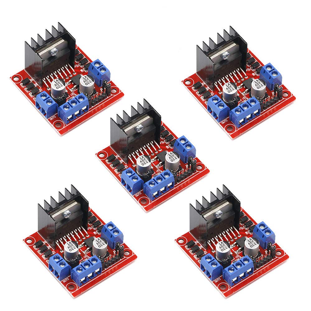 ACEIRMC 5pcs L298N Motor Driver Controller Board DC Dual H-Bridge Robot Stepper Motor Control and Drives Module for Arduino Smart Car Power UNO MEGA R3 Mega2560 (Controller Board)