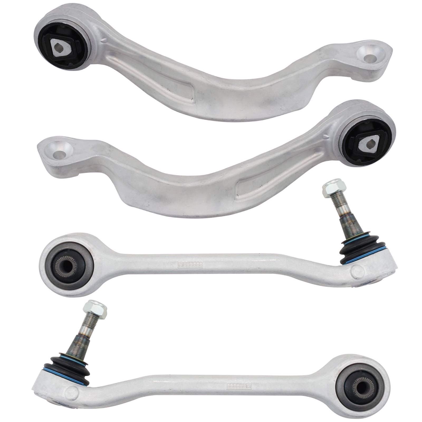 TRQ Front Lower Forward Rearward Control Arm Ball Joint Set Kit 4pc for 2006-2010 5 Series E60 AWD