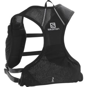 salomon agile 2 running hydration pack with flasks, black, ns