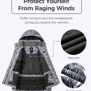 wantdo Women's Mountain Fully Taped Seams Waterproof Ski Snowboard Jacket with Hood Gray XL