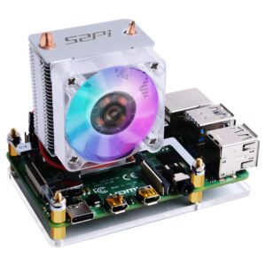 geeekpi ice tower cooler for raspberry pi, cooling fan for raspberry pi, rgb cooling fan with heatsink for raspberry pi 4 model b & raspberry pi 3b+ & raspberry pi 3 model b