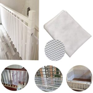 child safety clear banister guard net for stairs, culeedtec 16.5x2.5ft protection preathable crib mesh liner bumper for baby, cat fence, balcony screen cat netting for pets,sgs passed