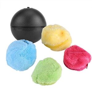 Mini Rolling Vacuum Robot Cleaner, Cute Automatic Floor Sweeping Robot Microfiber Ball with 4Pcs Colorful Covers Set for Home Room