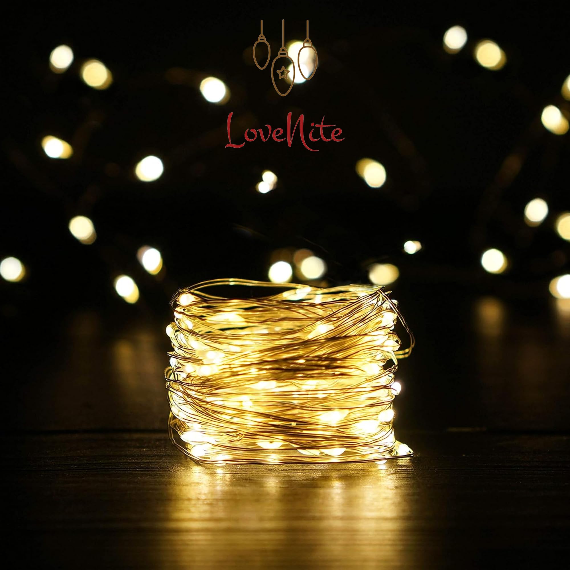 2 Pack LED Fairy Lights Battery Operated, 39ft 120 LED Mini Starry String Lights with Remote Timer, Silver Copper Wire Twinkle Lights for Bedroom Garden Christmas Wedding Party Decor (Warm White)