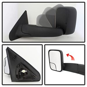 ACANII - Telescoping Towing Flip Up POWER Heat Mirror Driver Left Side For 2002-2008 Dodge Ram 1500 03-09 2500 3500