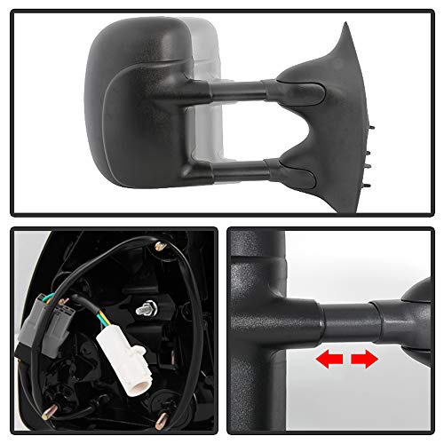 ACANII- Telescoping Power+Heat Side Towing Mirror Driver + Passenger For 99-07 Ford F250~F550 SuperDuty 00-05 Excursion