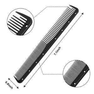 12 Pieces Carbon Fine Cutting Comb for Salon Hairdressing, Heat Resistant Barber Comb (Black)